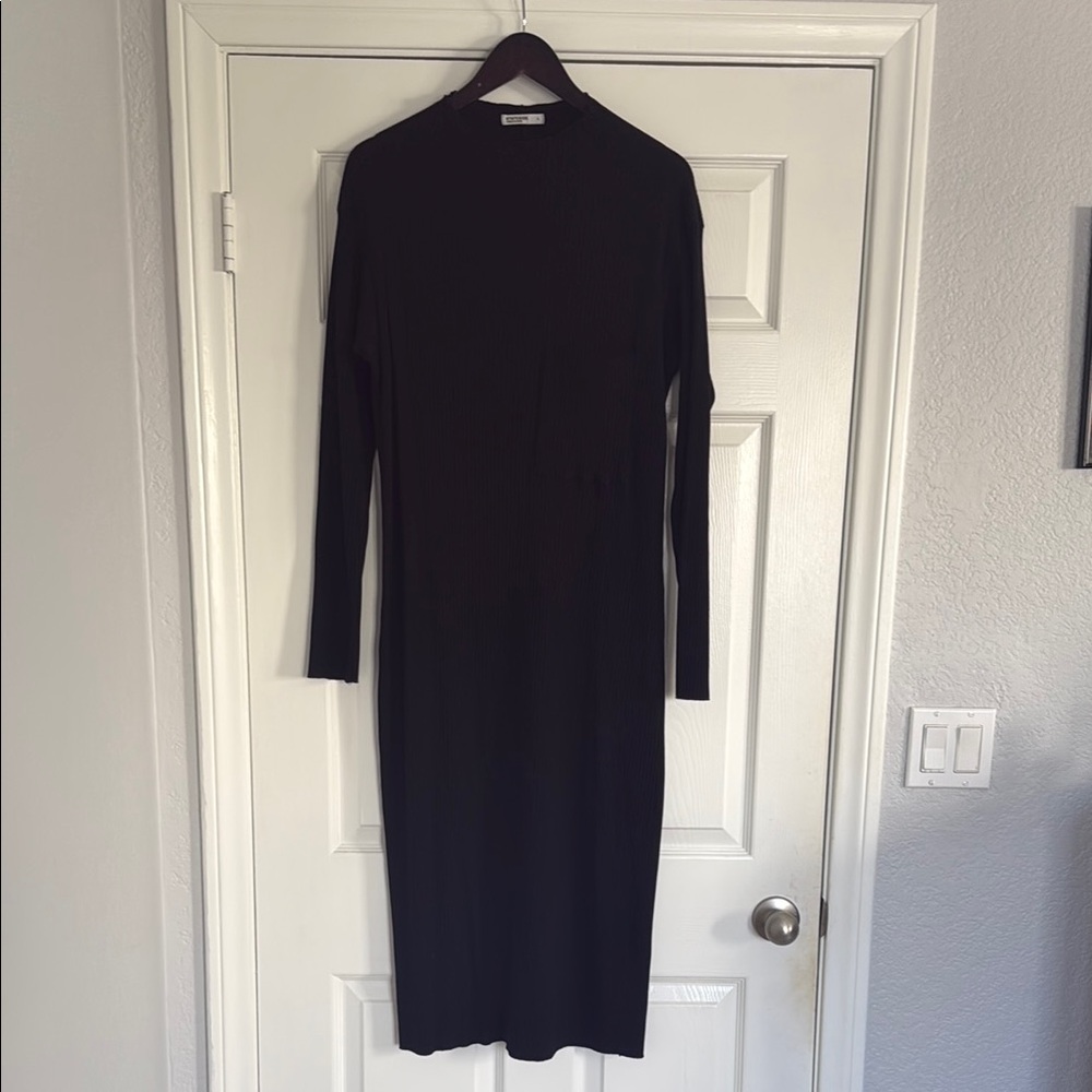 Stateside Black Long Sleeve Mock Neck Dress